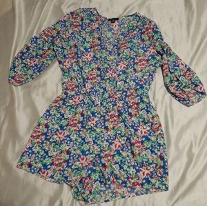 Floral 3/4 Sleeve Romper